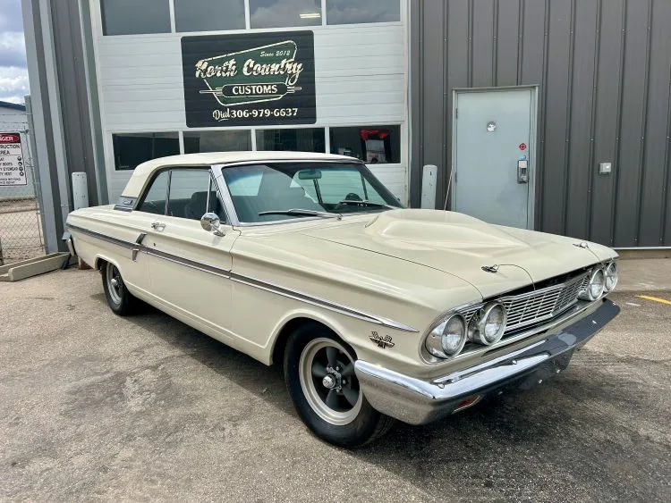 Cream Ford Fairlane 500 hardtop at North Country Customs